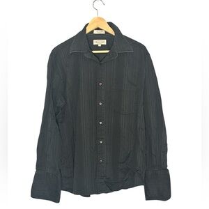 Vintage Eighty Eight Black Long Sleeve Button Up 100% Cotton Size Large
